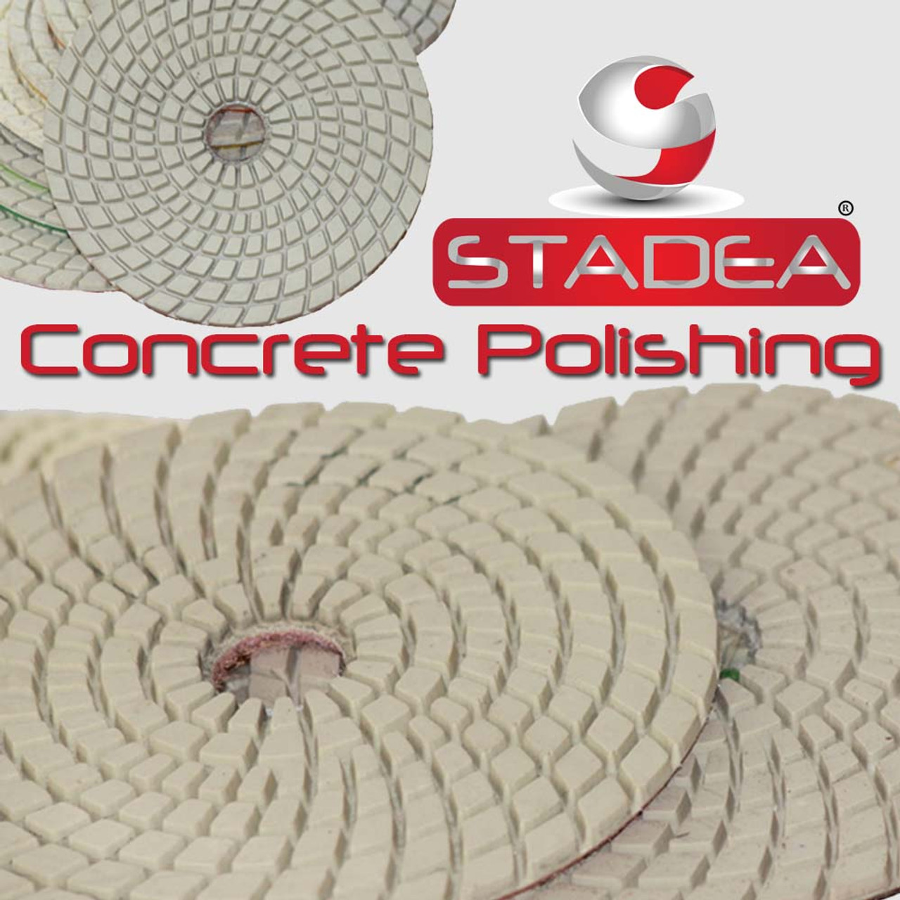 7Pcs 4'' Convex Diamond Polishing Pads+Rubber Backer for Granite Marble Concrete 