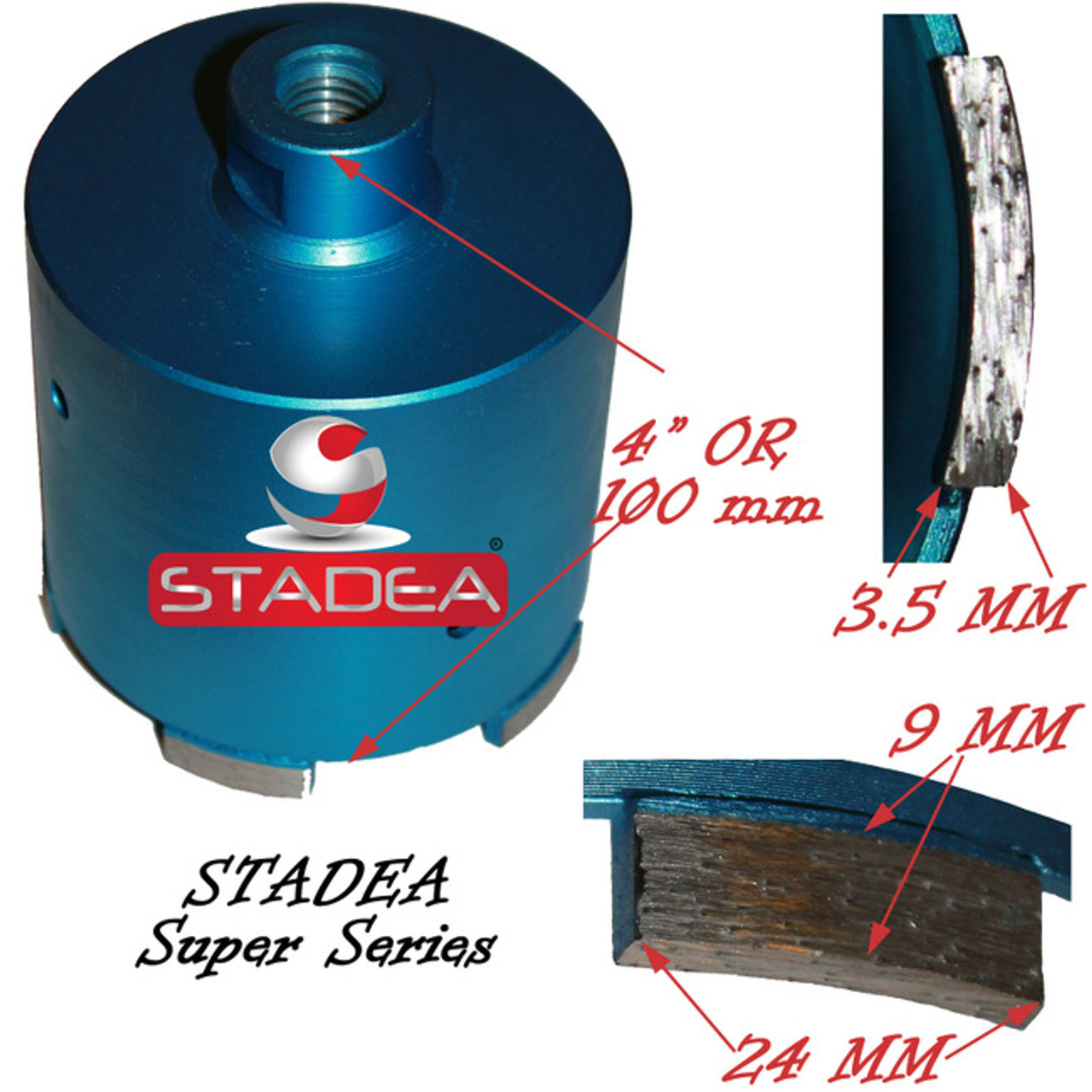 3 inch diamond concrete hole saw core drill bit for masonry granite coring  by Stadea