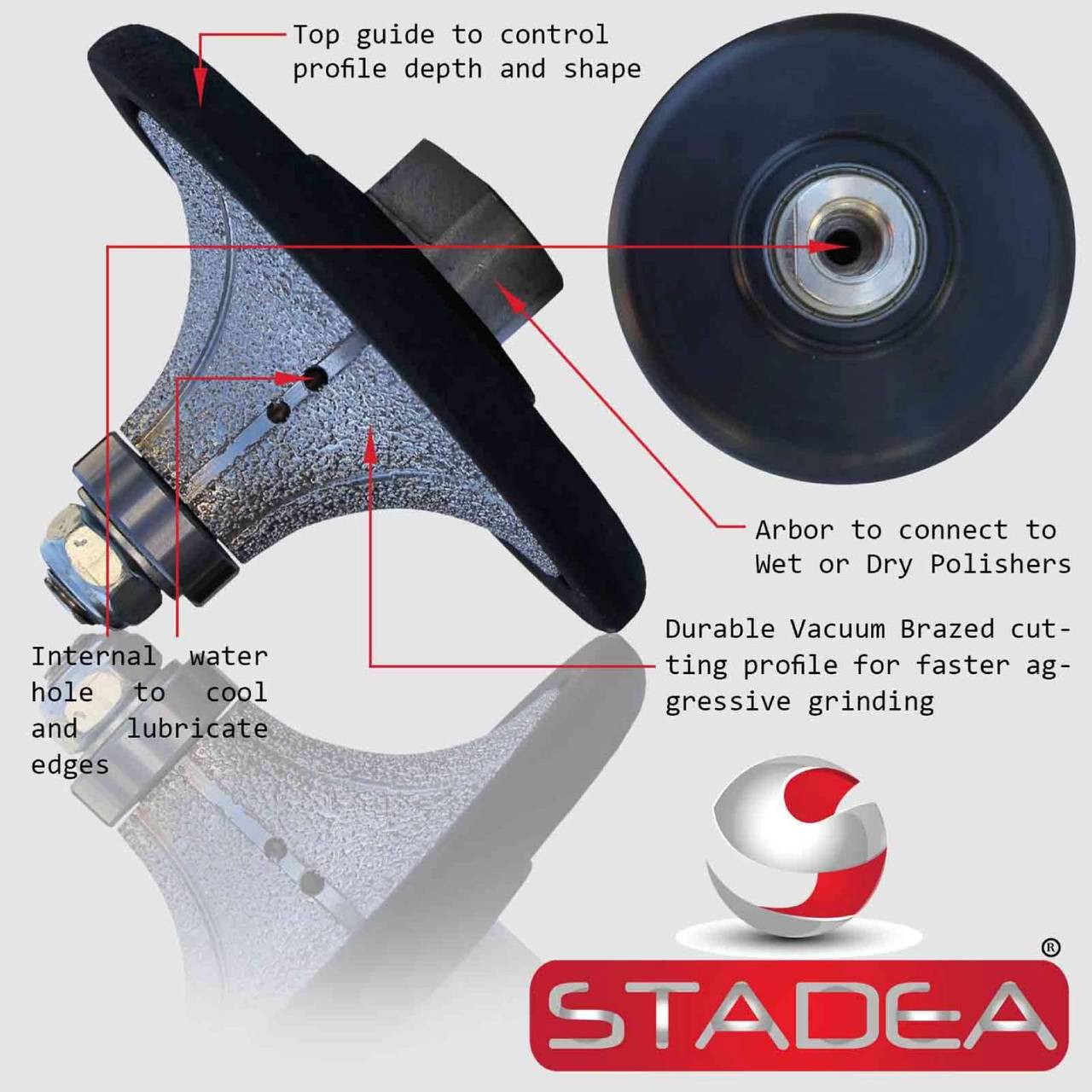 Stadea Diamond Profile Wheels Radius Half Bullnose Grinding Shaping Demi 1  1/4