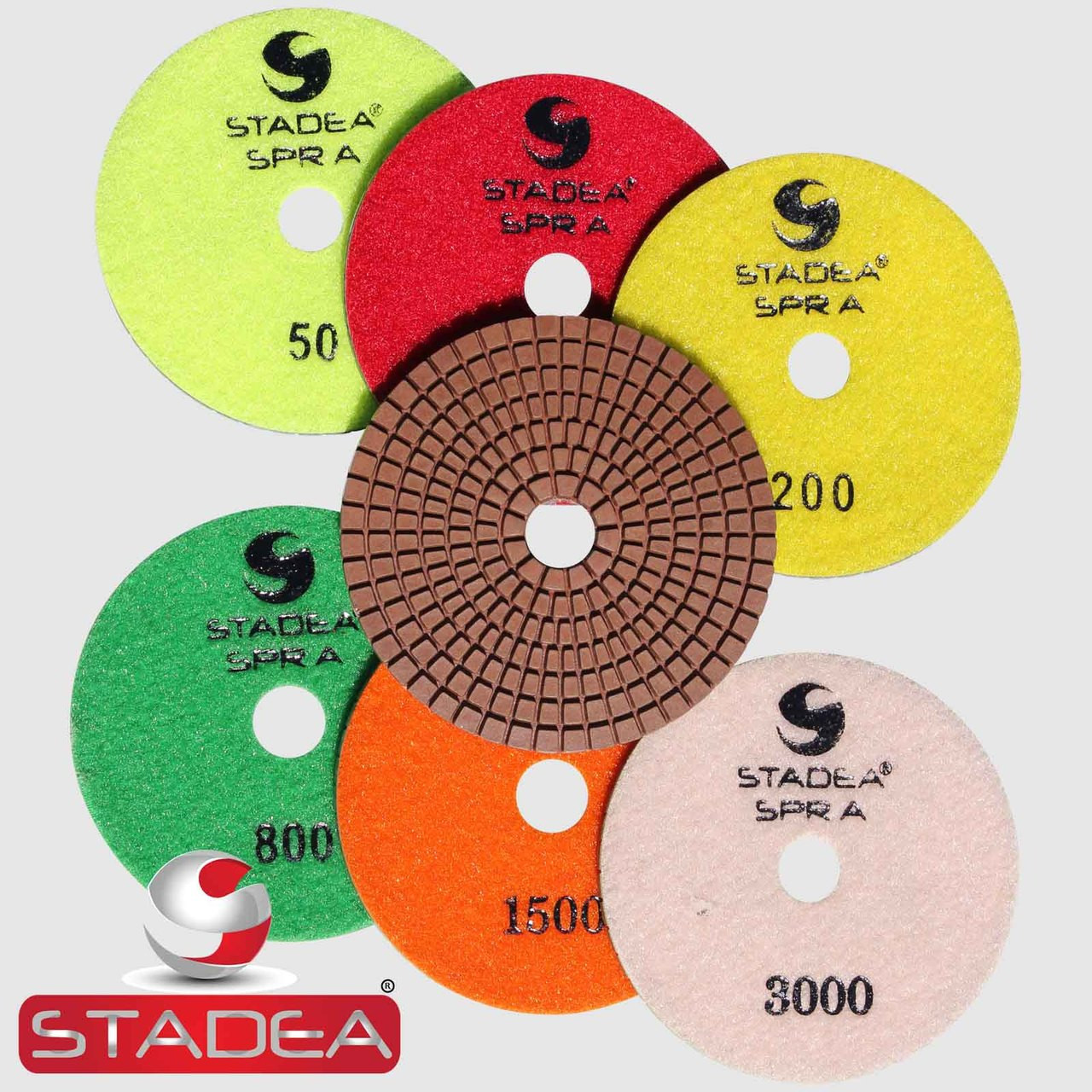 Stadea 4 Inch Wet Diamond Polishing Pad Disc Granite Concrete Marble Stone  Polishing Series Super A, 1 Piece