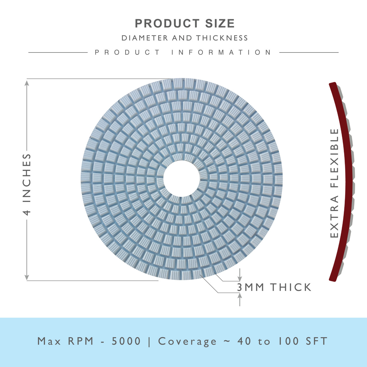 Quartz Polishing Pads 3Step Diamond Polishing Pads Wet Quartz Marble