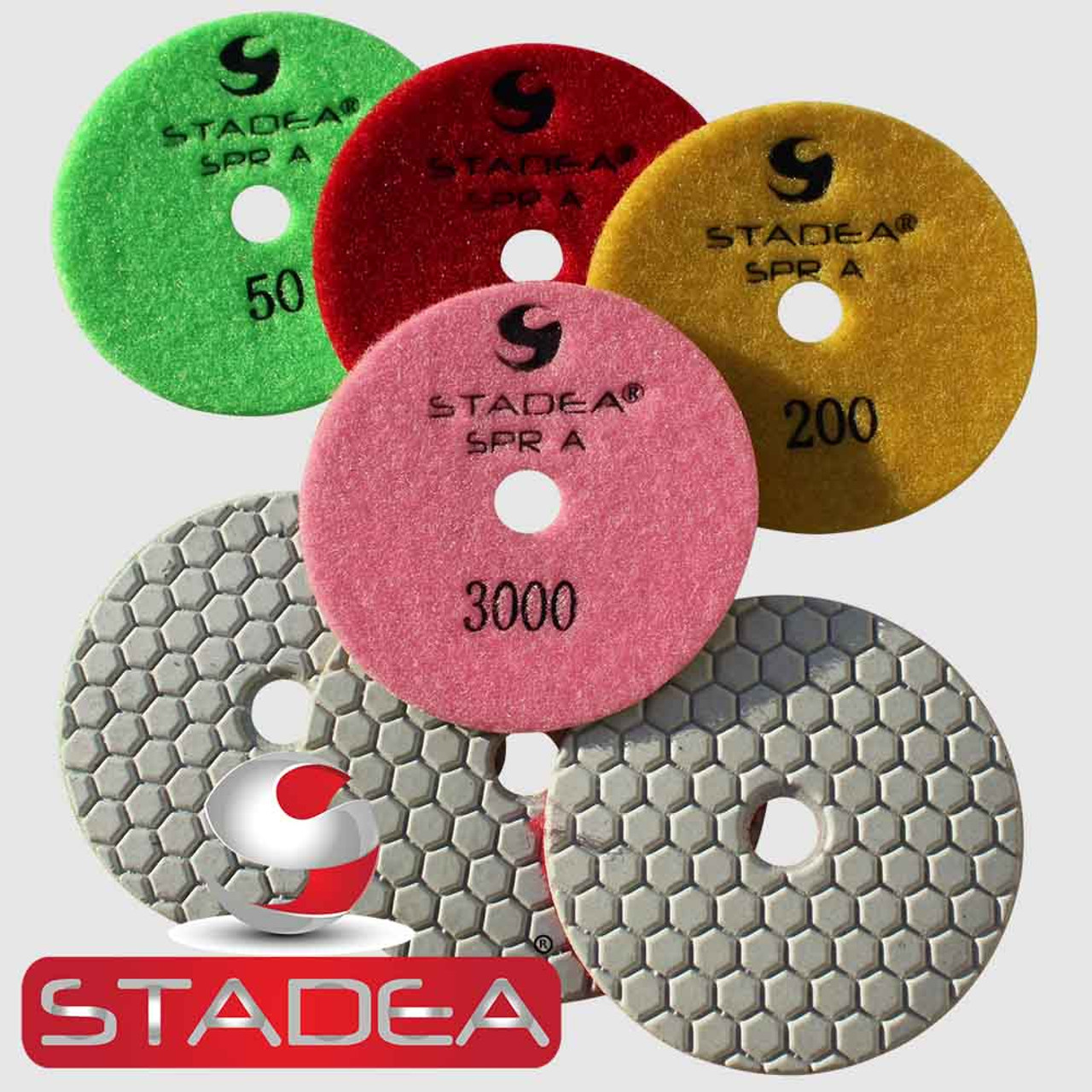 Stadea Dry Diamond Polishing Pad 4 Inch Sanding Pads Granite Concrete Stone  Polishing Series Super A, 1 Piece