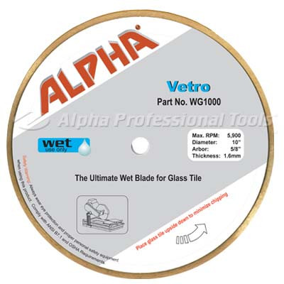 Alpha Vetro 10 Inch Glass Tile Cutting Blade