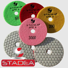 Diamond Polishing Pads Set 4 Dry For Granite Marble Stone Concrete Glass  Polishing, by Stadea (Series Standard A) - Shop N Save Diamond Tools