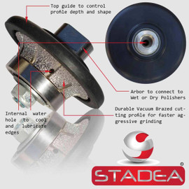 Stadea 3-Step Diamond Polishing Pads Wet for Granite Polishing