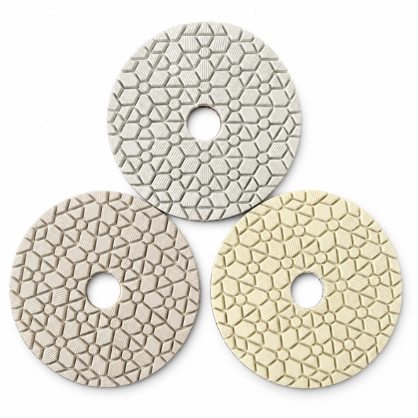 Stadea 4-Inch 3-Step Wet Diamond Polishing Pads for Quartz & Engineered Stone