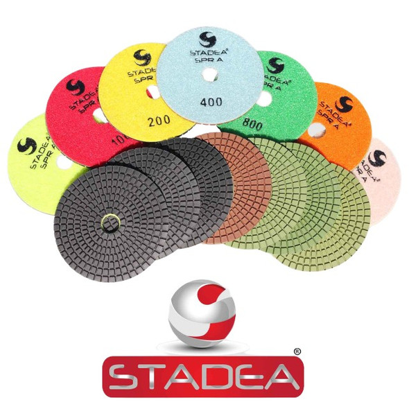 STADEA SPR A 4" Diamond Polishing Pad 8 Pieces Pads Set STADEA SPR A 4" Diamond Polishing Pad 8 Pieces Pads Set