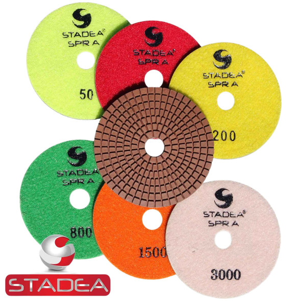 STADEA SPR A 4" Diamond Polishing Pad 8 Pieces Pads Set STADEA SPR A 4" Diamond Polishing Pad 8 Pieces Pads Set