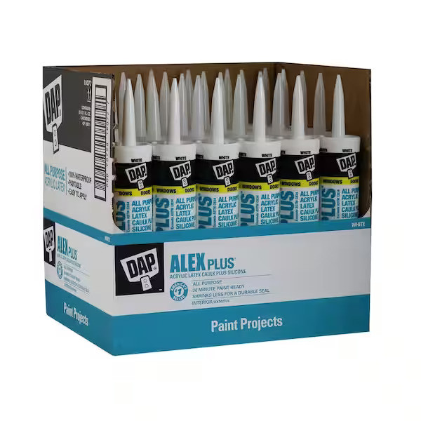 DAP Alex Plus White Latex Caulk- Pack of 1, Pack of 12
