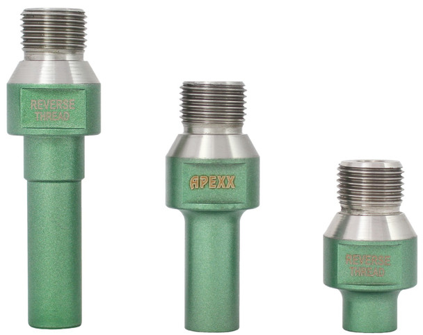 Apexx Reverse Thread Incremental Bit Adapter For Incremental Cutting Bits—2", 3", 4"