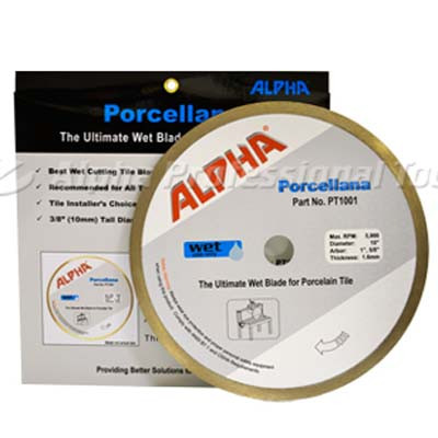 Alpha Porcellana 10-Inch Wet Diamond Tile Saw Blade for Granite, Marble, Porcelain, Engineered Stone, Travertine and Ceramic Tiles