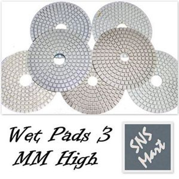 4" Wet Diamond Polishing Pads 12Pc +1 Backer Marble Set