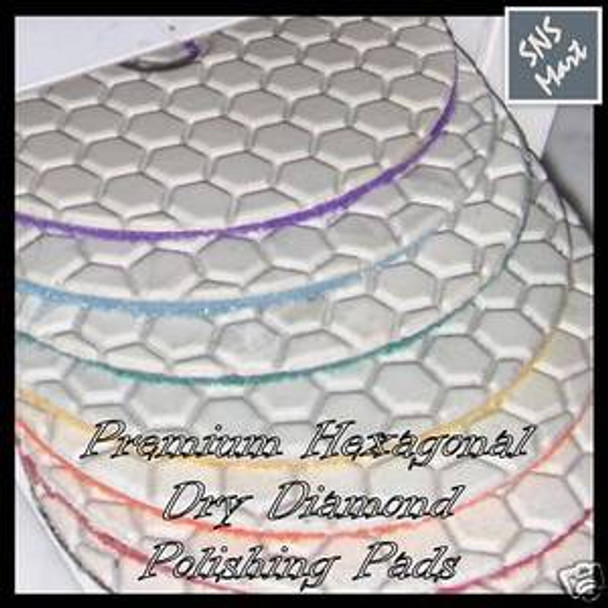 4" Super Prem DRY DIAMOND POLISHING PADS 12 Pcs Pad Set