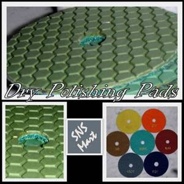 4" PRO DRY DIAMOND POLISHING PADS Set + 1 Rubber Backer