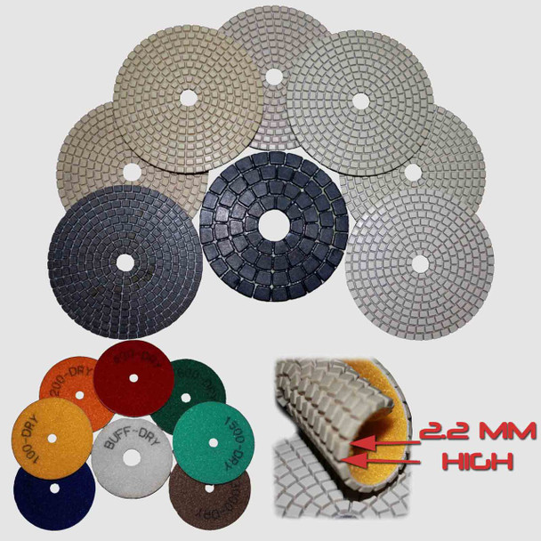 Stadea Diamond Polishing Pads for Concrete Marble Floors Edges Polishing, Series Ultra B