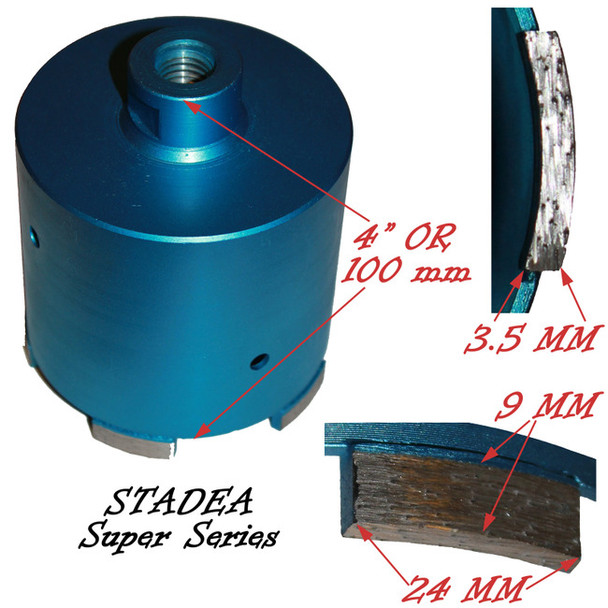 Granite Masonry Concrete hole saw core bits by Stadea - 82mm or 3 1/4"