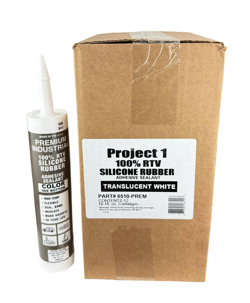 100% RTV Silicone Cartridge - 300 ML - Clear, White, Trans White - Made In USA