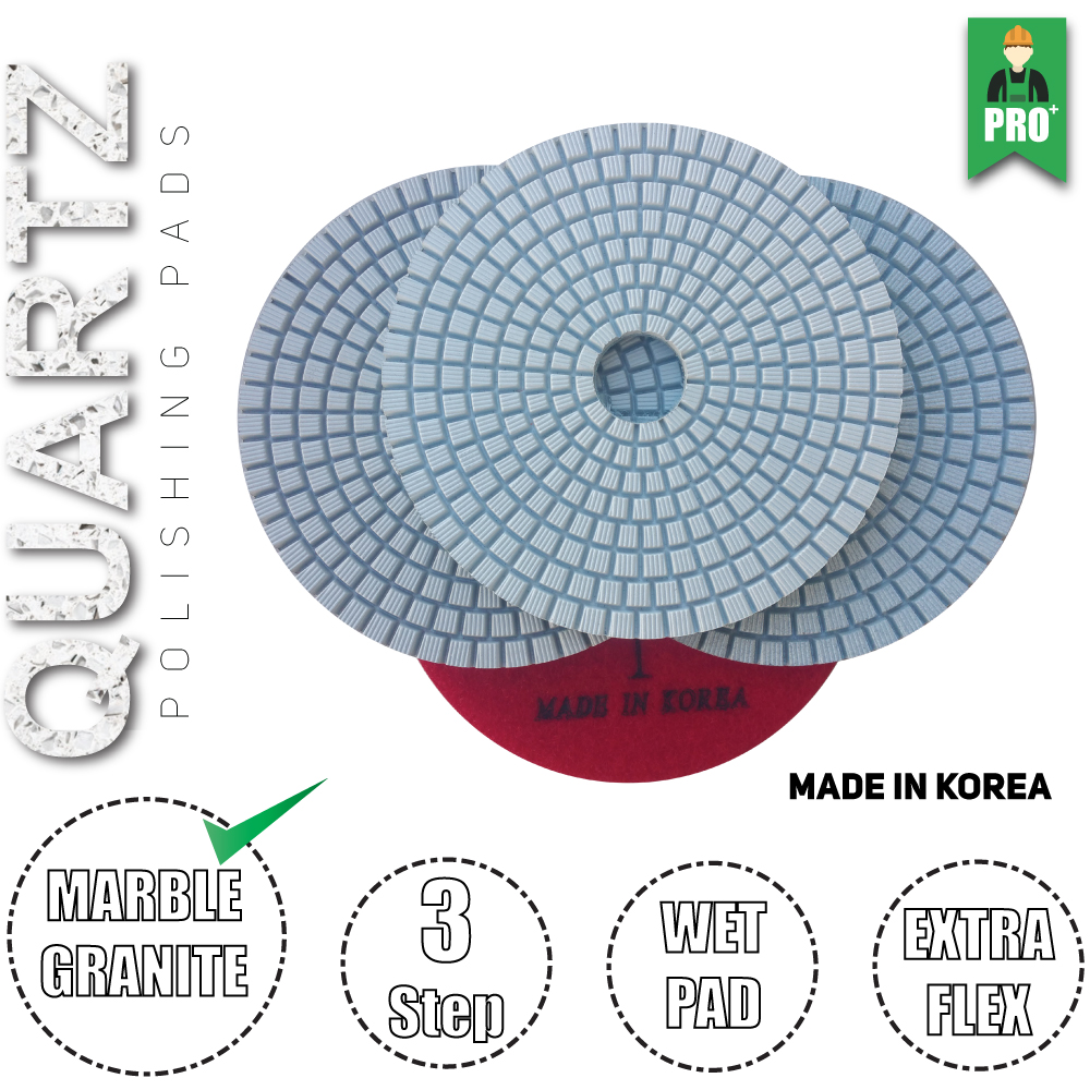 Stadea 3-Step Diamond Polishing Pads Wet for Quartz Polishing, Series Ultra  Q