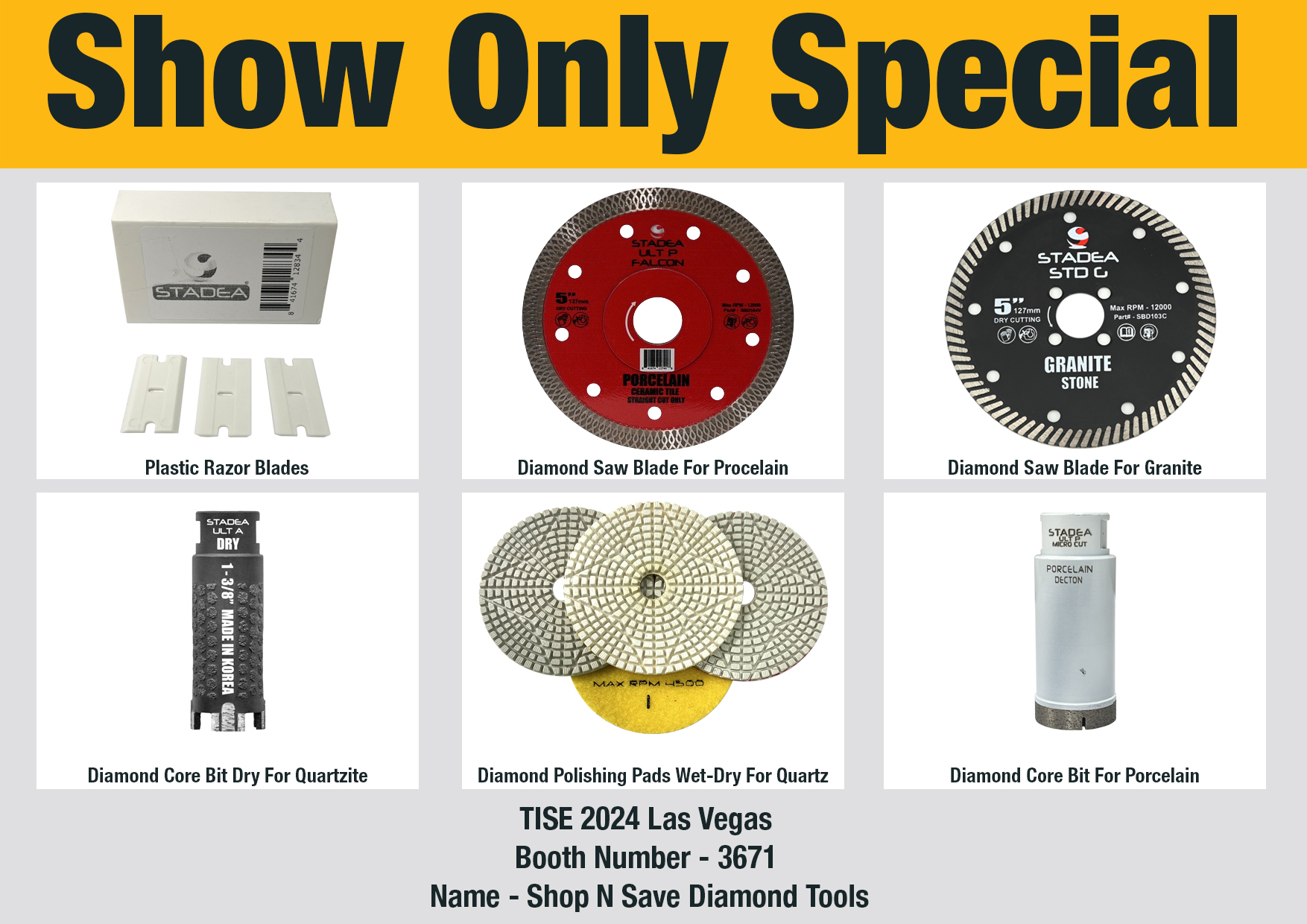 Stadea Stone Fabrication Tools Professional Kit Diamond Saw Blade for