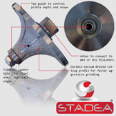 diamond profile grinding wheels bits - Radius Demi B40 1 1/2" Marble Stone Granite Profile Edges By STADEA M14 Arbor