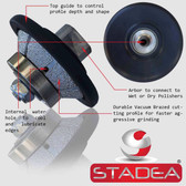 STADEA Diamond Profile Wheel 3/8 inch Bevel E10 Router Bit For Marble Stone Granite Edges M14 Arbor