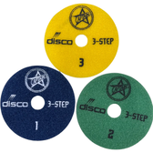 Disco Captain 3 Step 4" Wet Polishing Pad Set