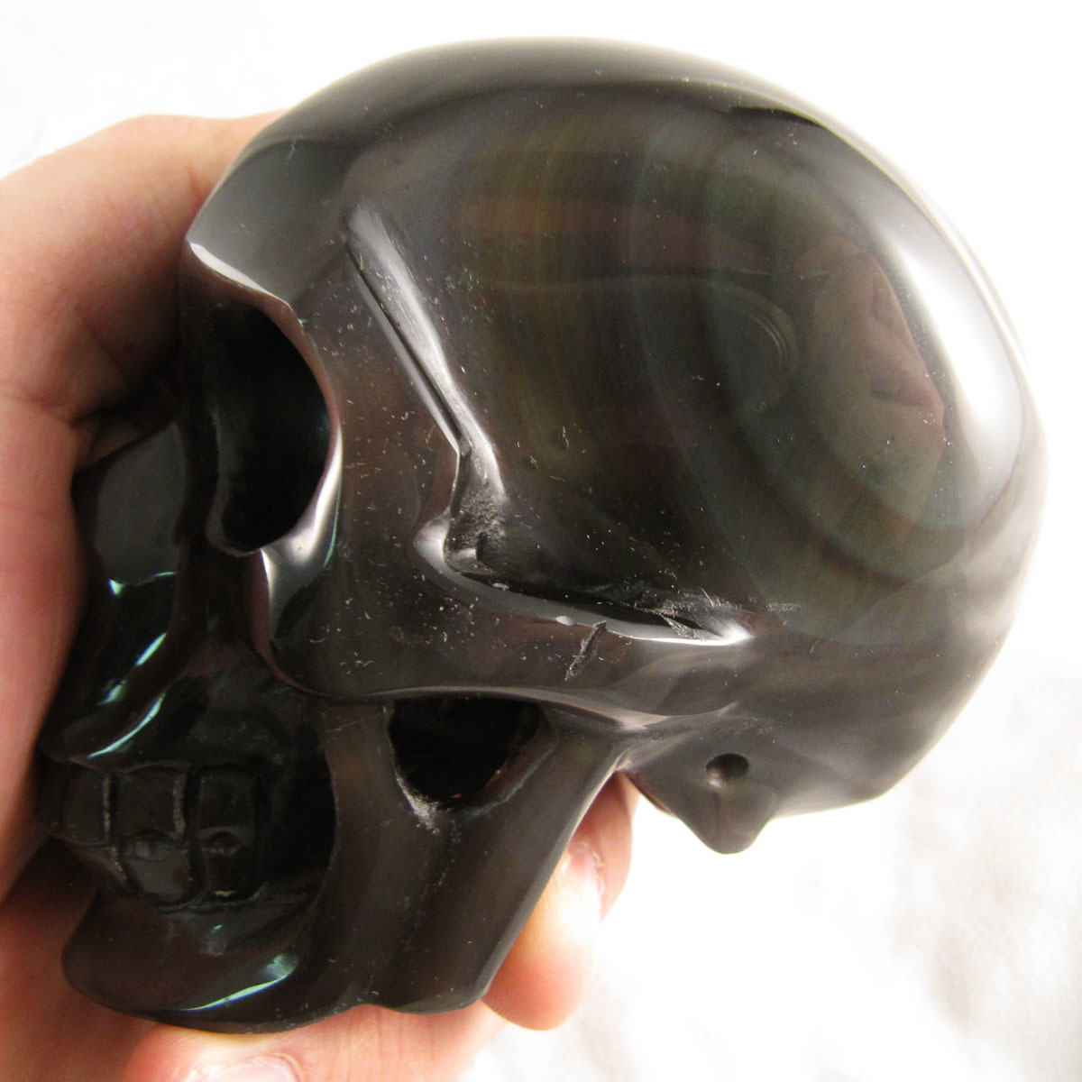 Rainbow Sheen Obsidian Skull