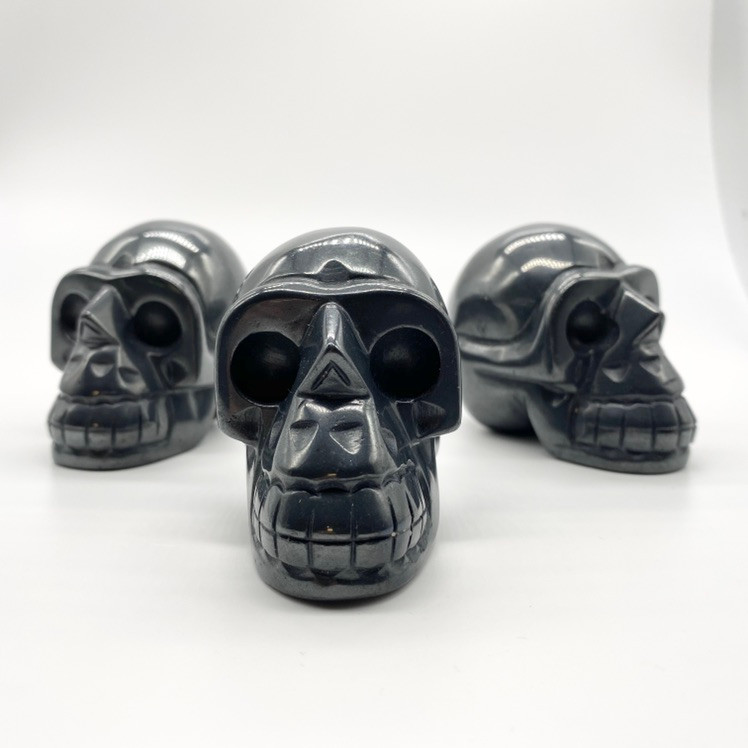 3 Inch Hematite Skull MDSKU033 - Enter the Earth, Inc
