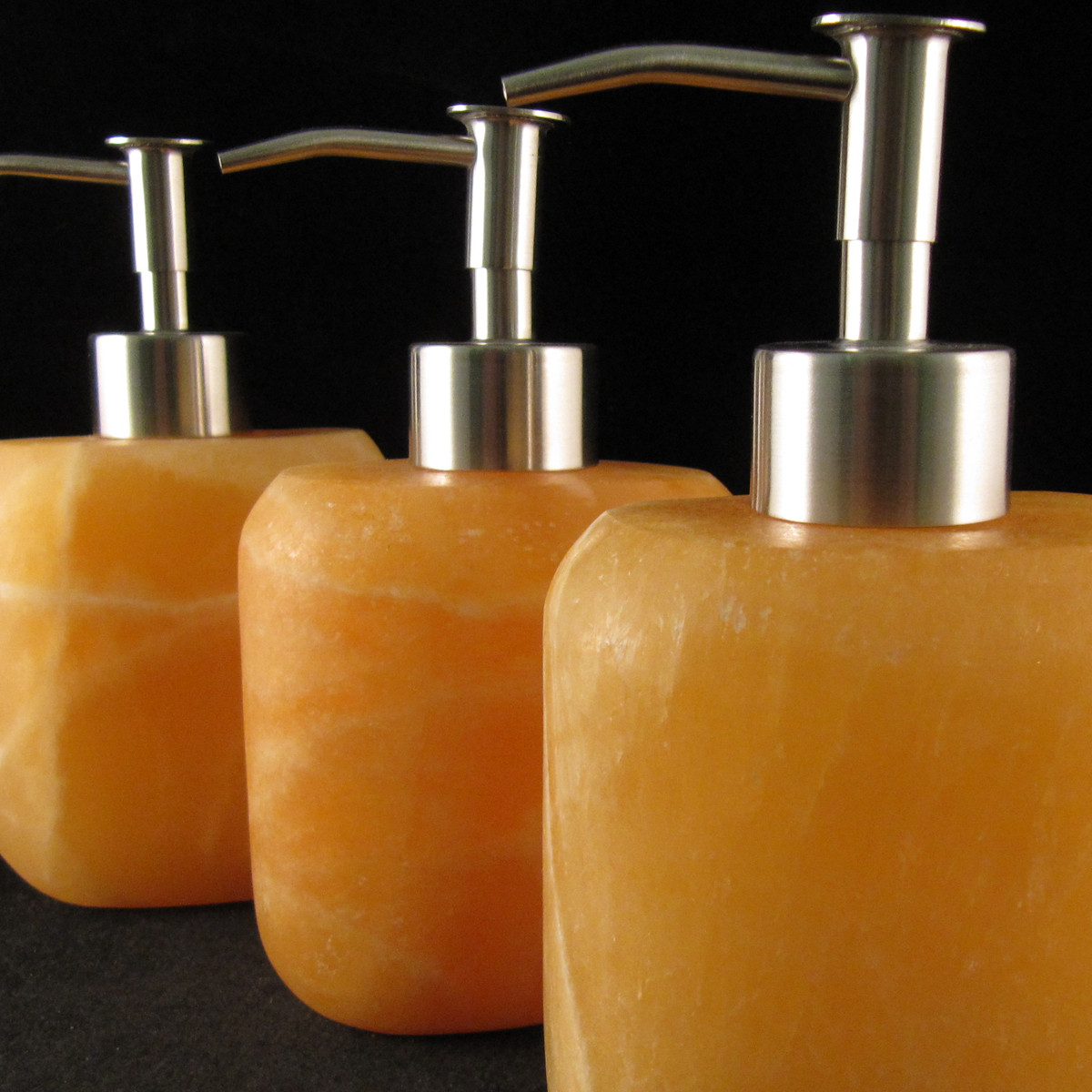 Oval Orange Aragonite Soap Dispenser, 1 piece - Enter the Earth, Inc