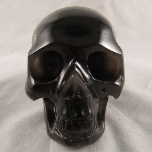 Silver Sheen Obsidian Skull