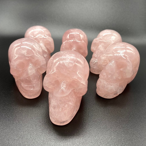 3 Inch Rose Quartz Skull MDSKU032 - Enter the Earth, Inc