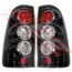 8128198-75PG - REAR LAMP SET - L&R - JDM BLACK STYLE - TO SUIT TOYOTA HILUX 2005-