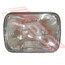 2BX-E1 -RECT. SEMI SEALED H/LAMP -W/O BULB SHIELD -2BX TYPE FOR H4 BULB