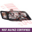 2817094-6CF-HEADLAMP-R/H-BLACK-W/CLEAR CORNER LAMP-CERTIFIED NSF AU/NZ-TO SUIT HOLDEN COMMODORE VY 2002-  S/SS/SV8