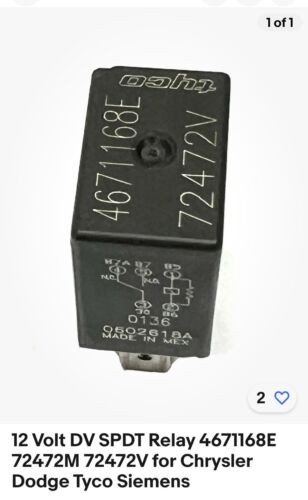 12 Volt DV SPDT Relay 4671168E 72472M 72472V for Chrysler Dodge Tyco Siemens