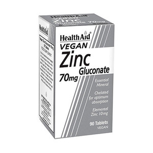 HEALTHAID ZINC GLUCONATE 70MG TABLETS 90 HEALTHAID ZINC GLUCONATE 70MG TABLETS 90
