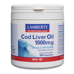 LAMBERTS COD LIVER OIL 1000MG CAPSULES 180 LAMBERTS COD LIVER OIL 1000MG CAPSULES 180