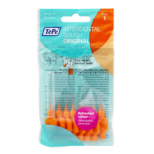 TEPE INTERDENTAL BRUSH 0.45MM SIZE 1 ORIGINAL ORANGE 6 TEPE INTERDENTAL BRUSH 0.45MM SIZE 1 ORIGINAL ORANGE 6