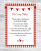 Don't Say Baby Red Gingham BBQ Baby Shower Game with Background