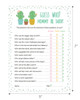Guess Who Mommy or Daddy Cactus Design Baby Shower Game with Measurement