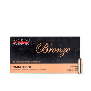 9MM 115GR FMJ PMC Bronze - 50 Rounds