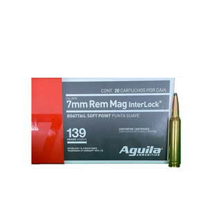 7MM Rem Mag 139gr InterLock BTSP Aguila - 20 Rounds 7MM Rem Mag 139gr InterLock BTSP Aguila - 20 Rounds