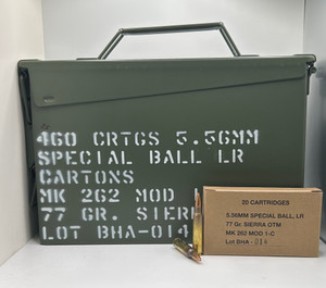 5.56 77GR Black Hills MK 262 MOD 1-C Brass Cased - 20 Rounds 5.56 77GR Black Hills MK 262 MOD 1-C Brass Cased - 20 Rounds