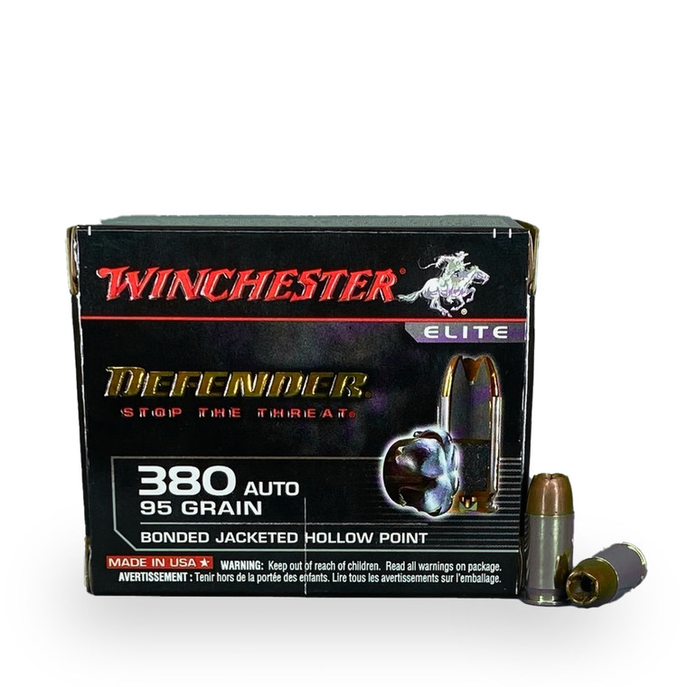 380ACP 95gr JHP Winchester Elite - 20 Rounds