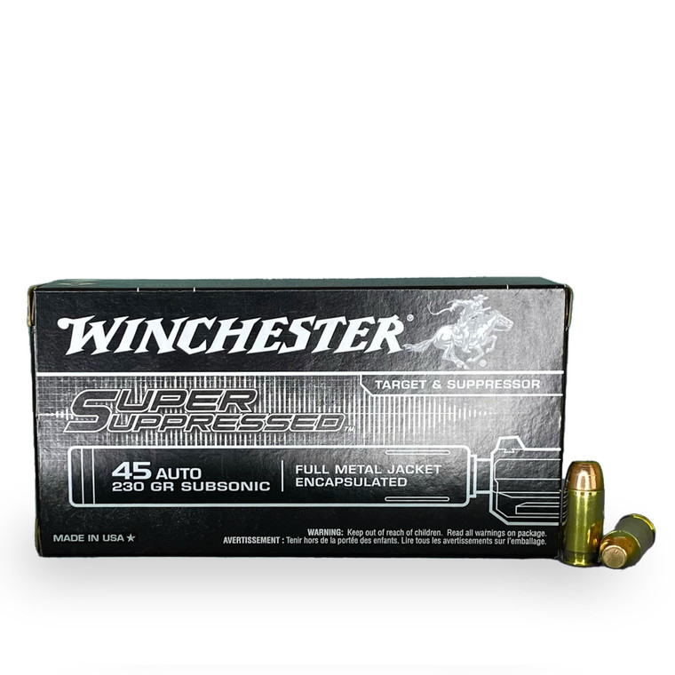 .45 ACP 230gr FMJ Suppressed Winchester - 50 Rounds