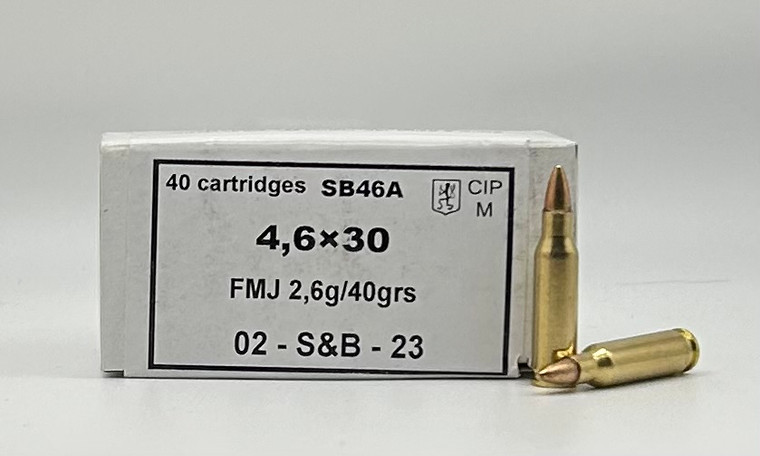 4.6X30mm HK 40gr FMJ Sellier & Bellot - 40 Rounds