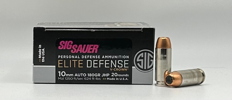 10mm 180gr JHP Sig Sauer Elite V-Crown - 20 Rounds