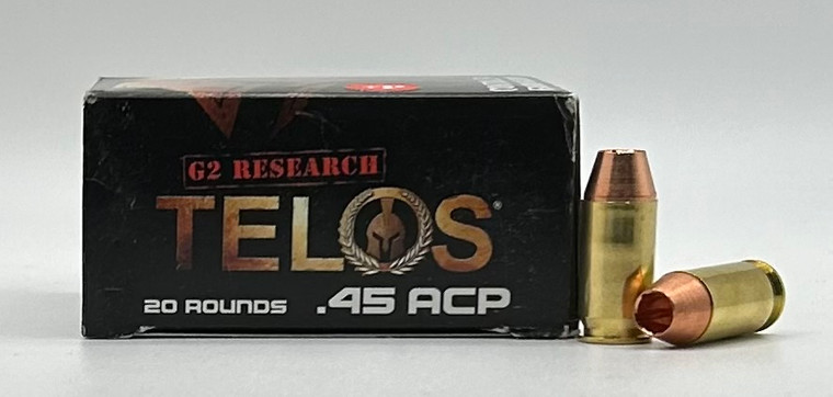 .45 ACP 160gr +P Hollow Point G2 Research Telos - 20 Rounds