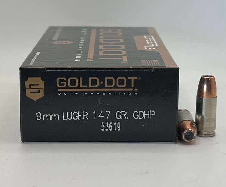 9mm Luger 147 gr Speer Gold Dot JHP 53619 – 50 Round Box