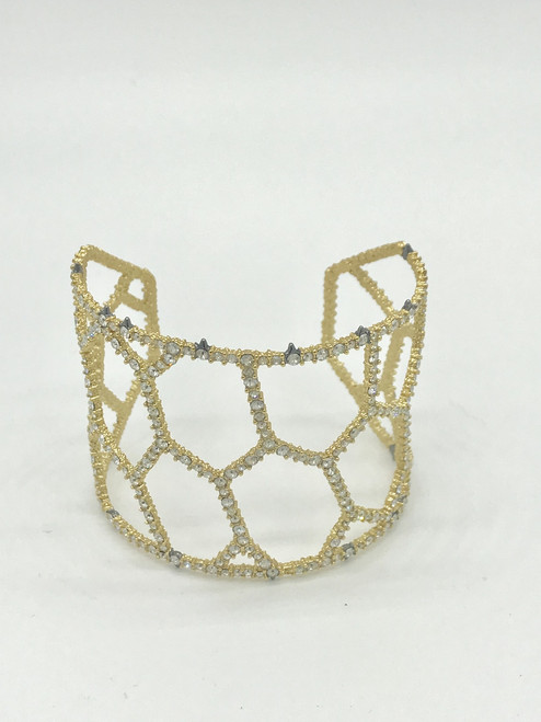 Alexis Bittar Cob Web Crystal Encrusted Cuff Bracelet